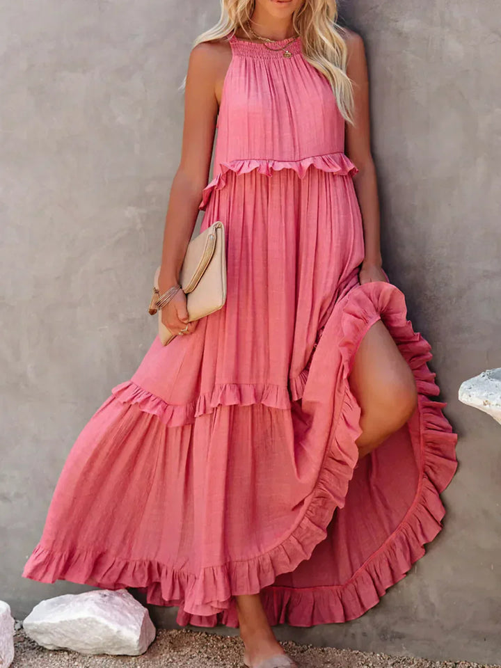 Vestido de verano largo y boho para mujer en Rosa 1