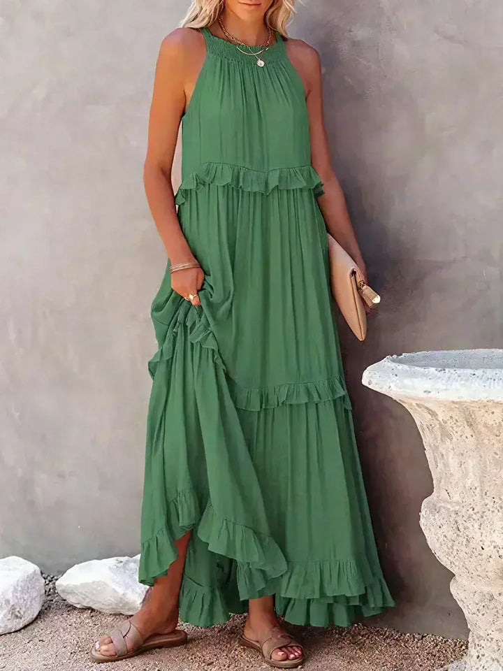 Vestido de verano largo y boho para mujer en Verde 1