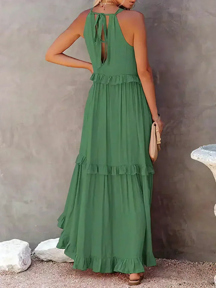 Vestido de verano largo y boho para mujer en Verde 4