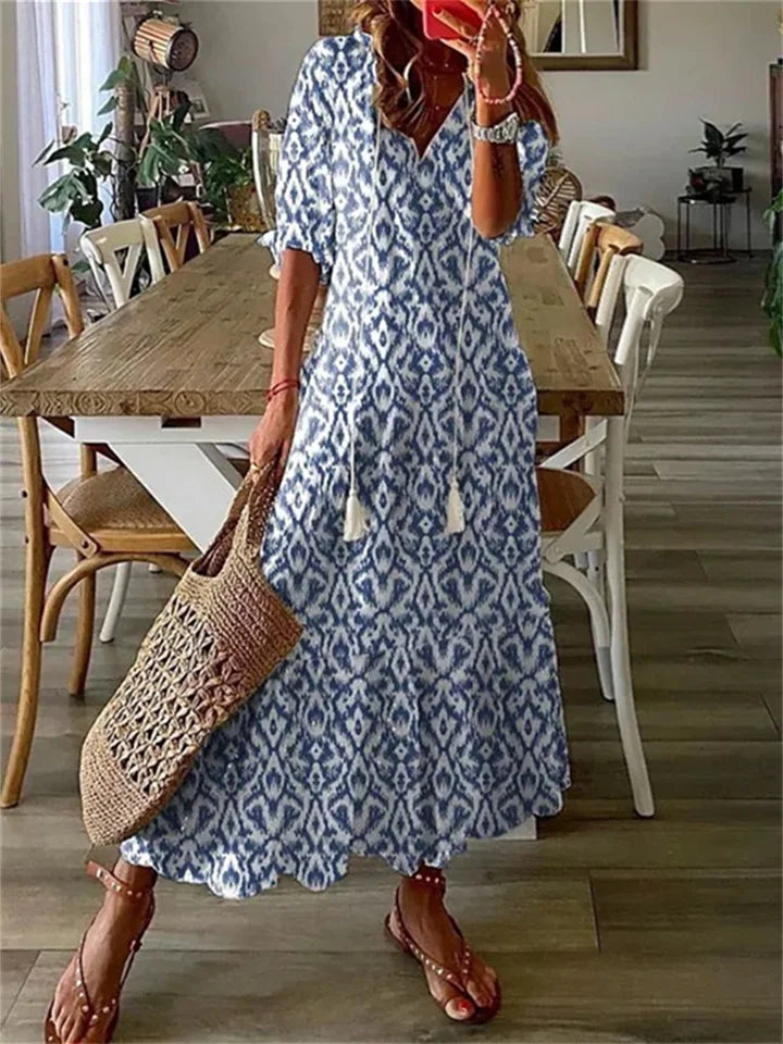 Vestido de Verano Maxi Elegante en Azul