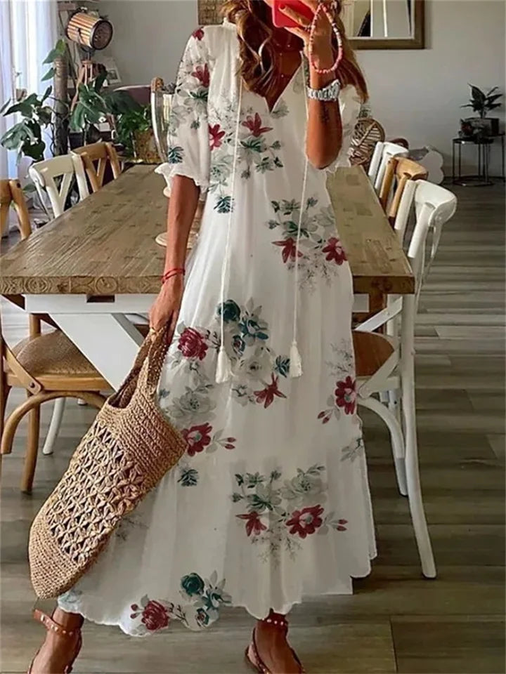 Vestido de Verano Maxi Elegante en Blanco