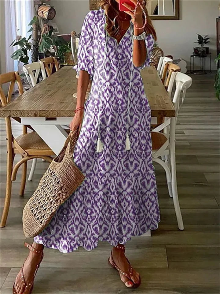 Vestido de Verano Maxi Elegante en Morado