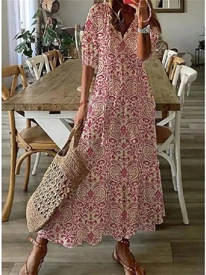 Vestido de Verano Maxi Elegante en Rojo