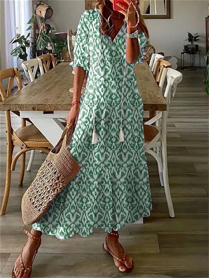 Vestido de Verano Maxi Elegante en Verde