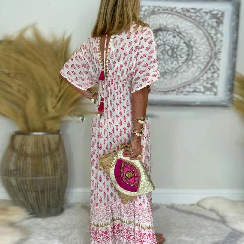 Vestido de Verano Maxi Estampado Boho (3)
