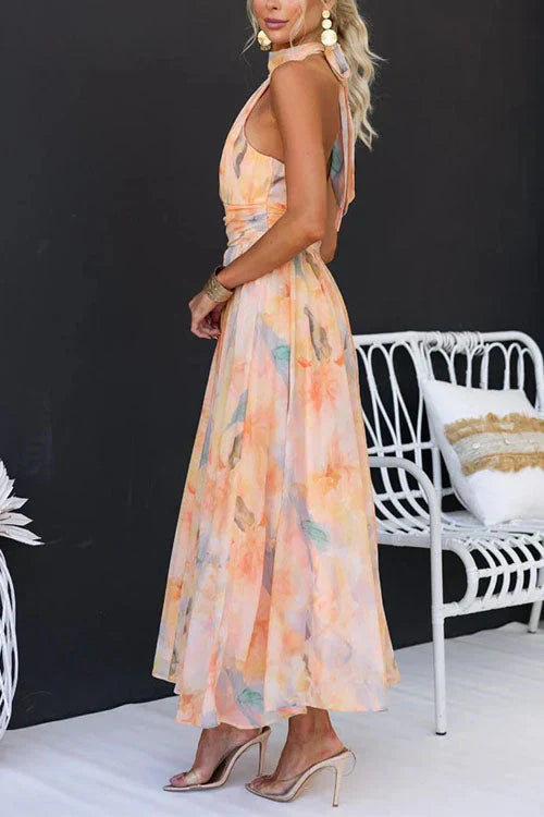 Vestido de verano maxi floral para mujer (5)