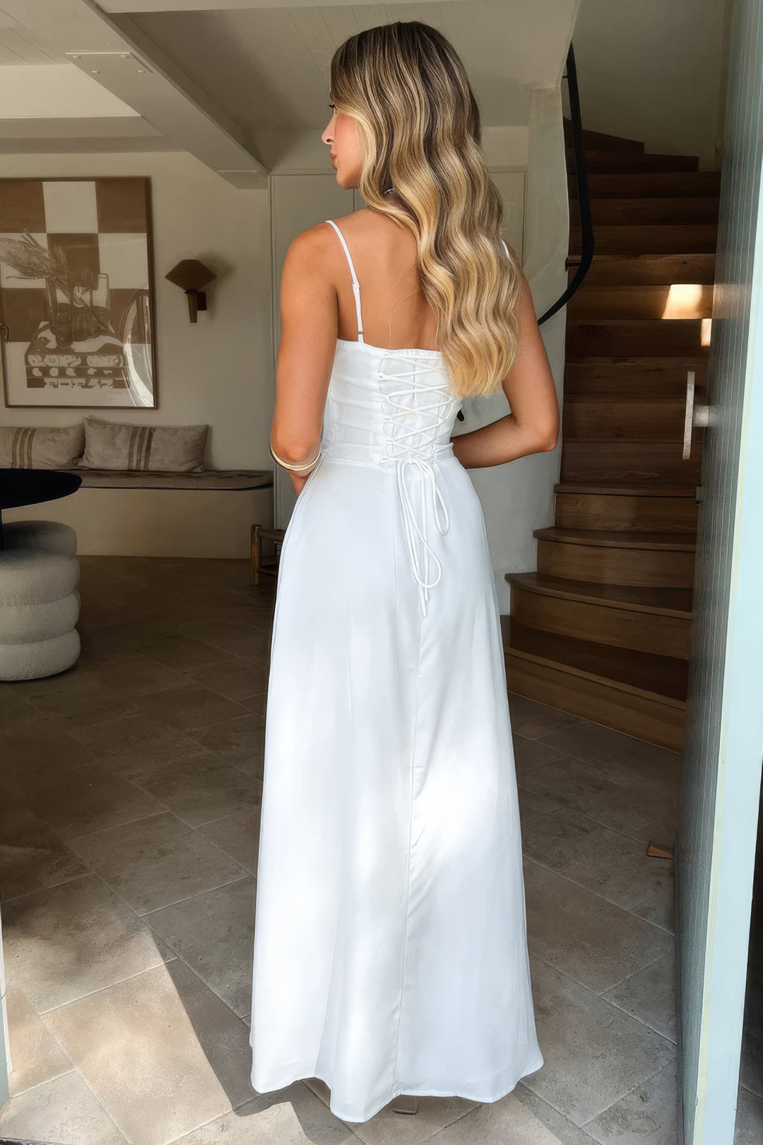 Vestido de Verano Maxi Fluido y Elegante en Biały 5