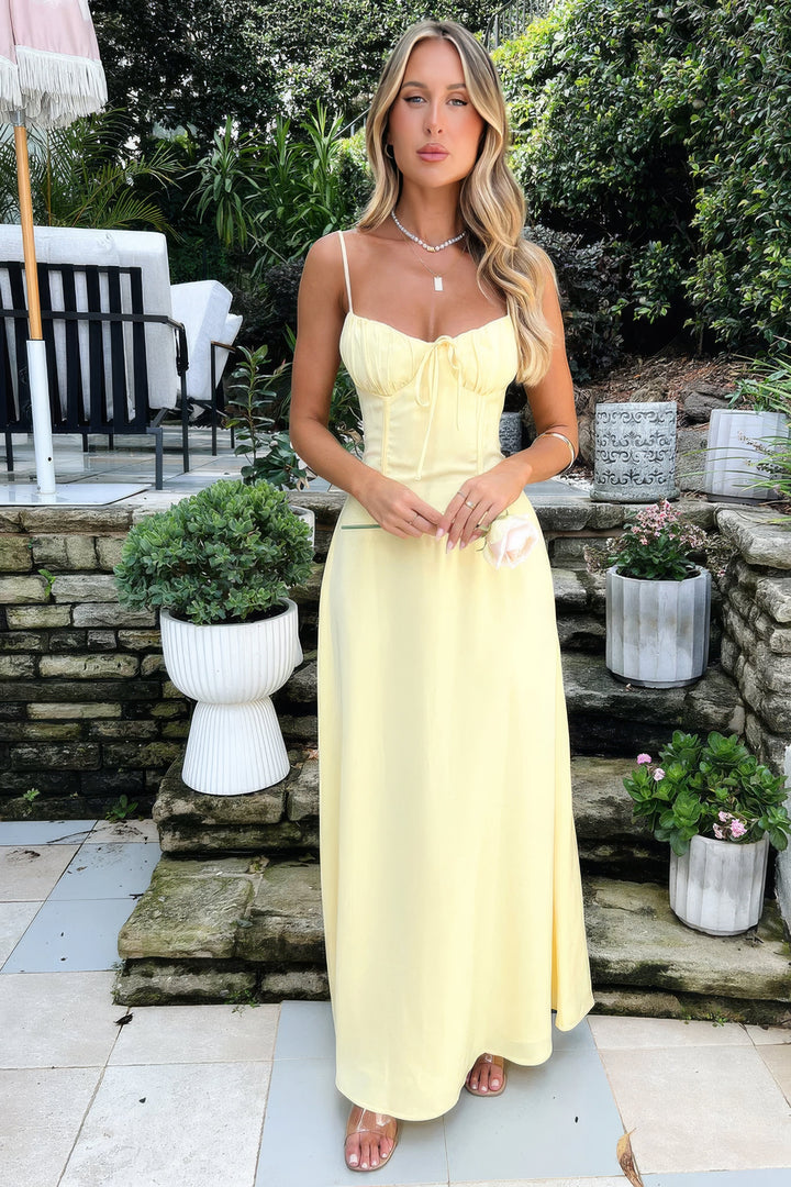 Vestido de Verano Maxi Fluido y Elegante en Żółty 1
