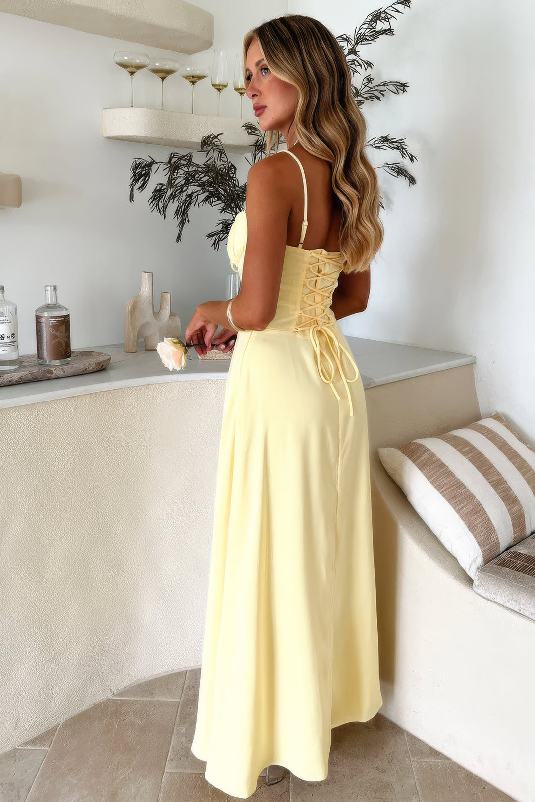 Vestido de Verano Maxi Fluido y Elegante en Żółty 5