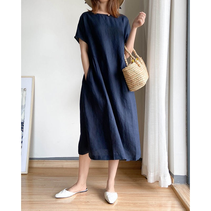 Vestido de verano midi para mujer en Azul oscuro 1