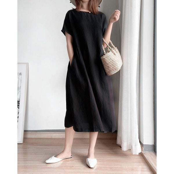 Vestido de verano midi para mujer en Negro 1