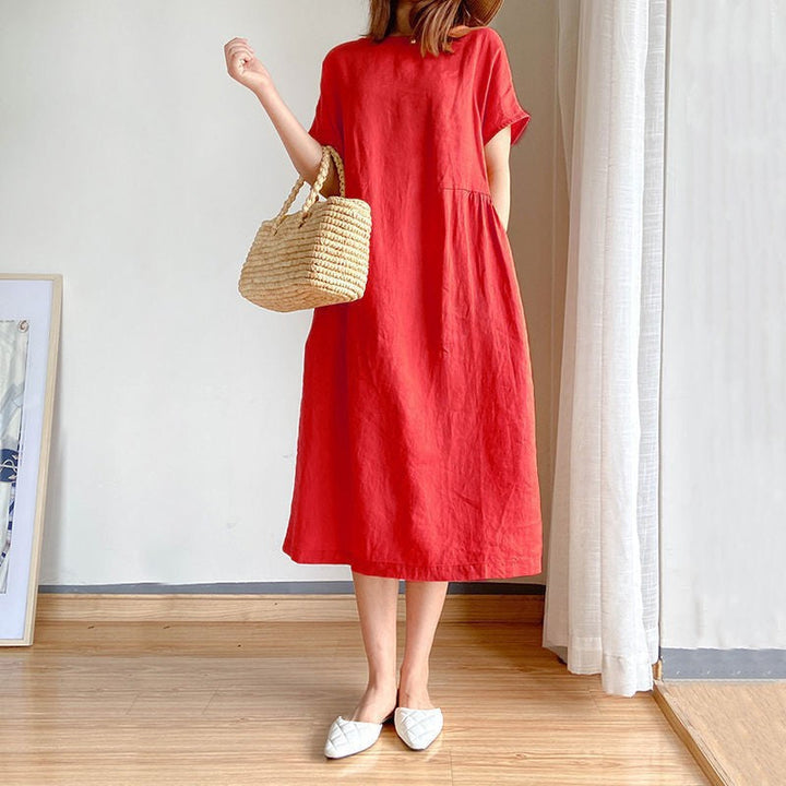 Vestido de verano midi para mujer en Rojo 2