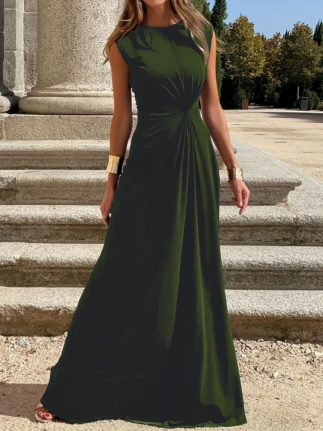 Vestido elegante de mujer para invitada de boda en Verde 1