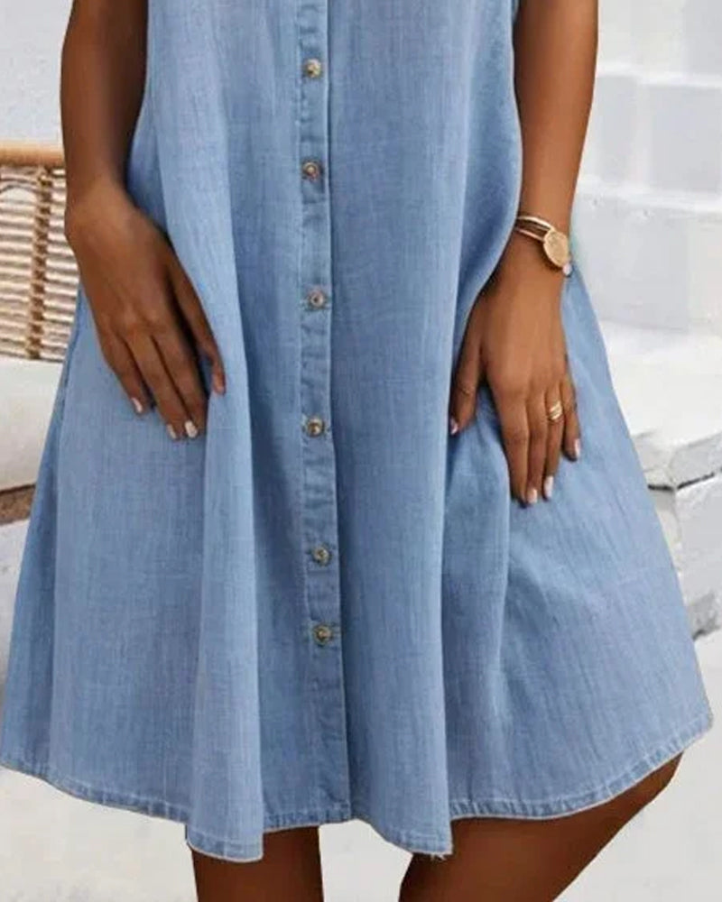 Vestido evasé ligero para invitada de boda en Azul marino 1