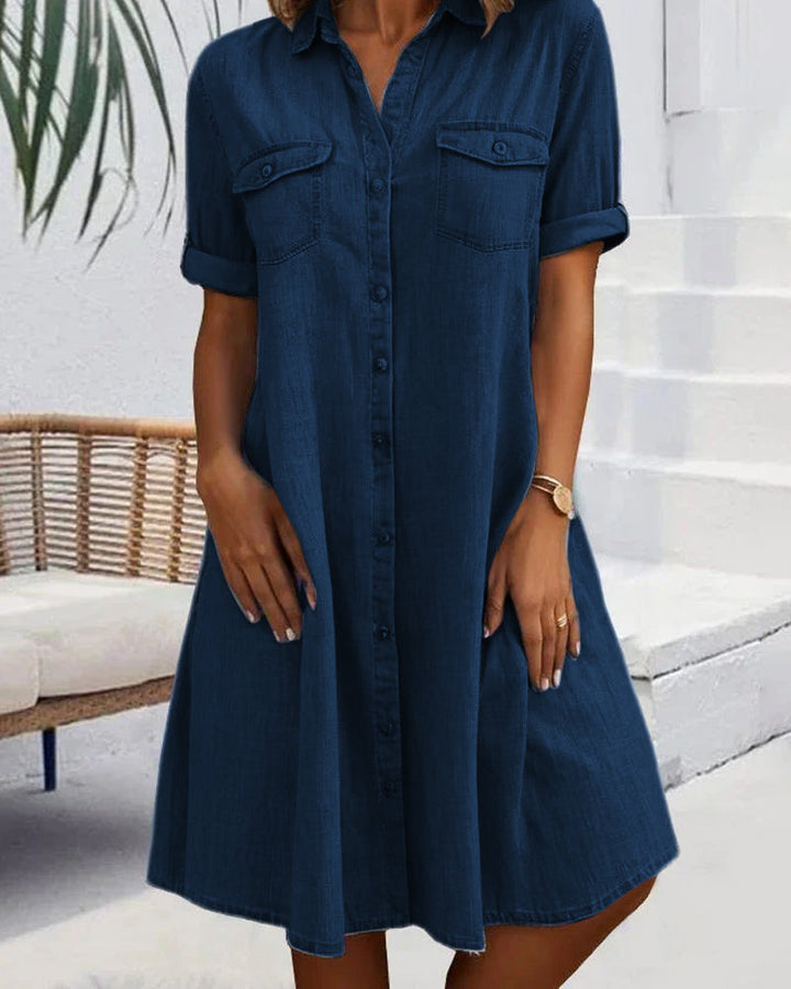 Vestido evasé ligero para invitada de boda en Negro 6