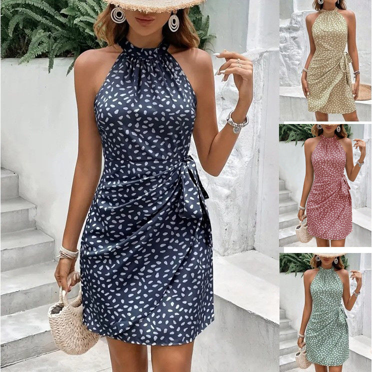Vestido Halter Envolvente para Mujer de Verano