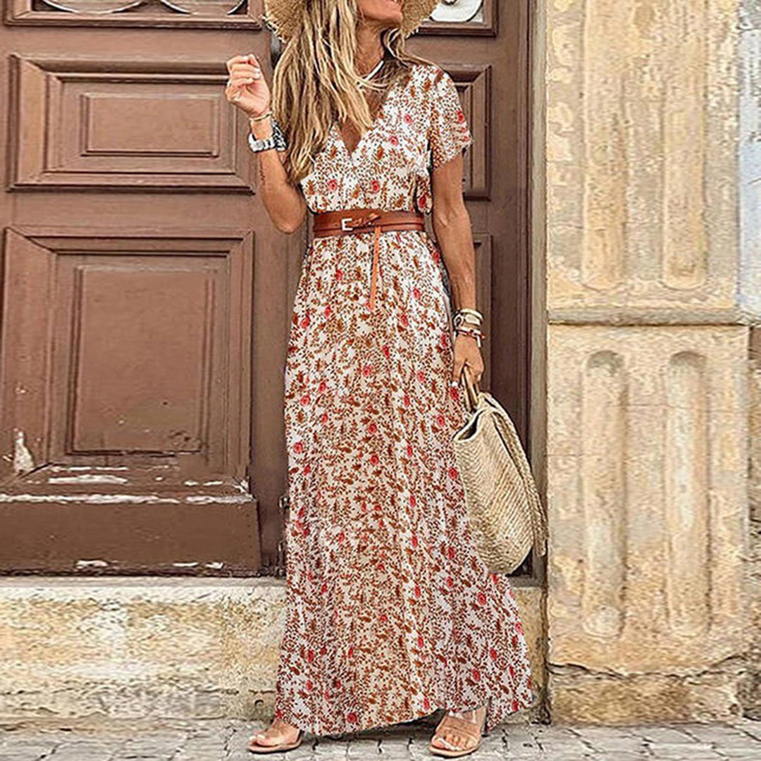Vestido Largo Boho para Invitada de Boda en Rojo