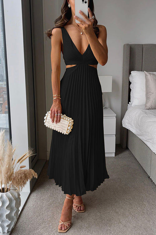 Vestido largo vaporoso para invitada de boda en Negro