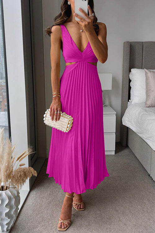 Vestido largo vaporoso para invitada de boda en Rosa