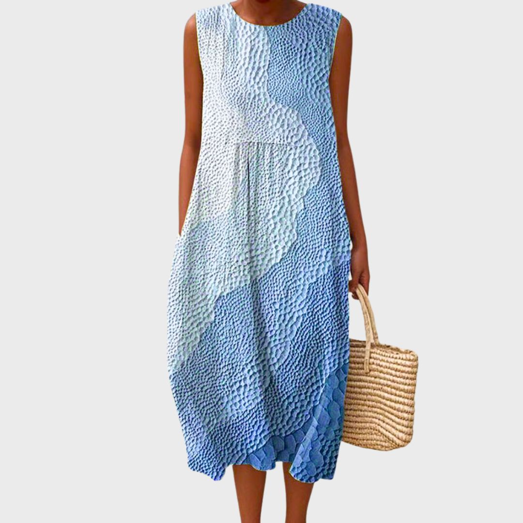 Vestido ligero de verano a la rodilla en Blau 1