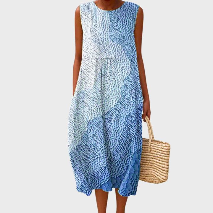 Vestido ligero de verano a la rodilla en Blau 1