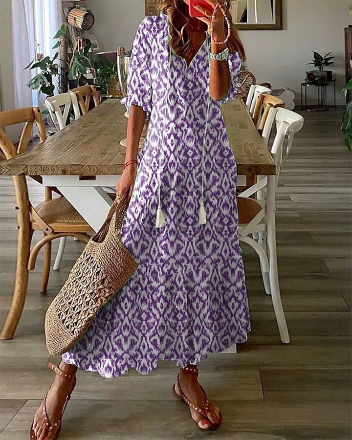 Vestido Maxi Boho para Invitada de Boda en Morado 1