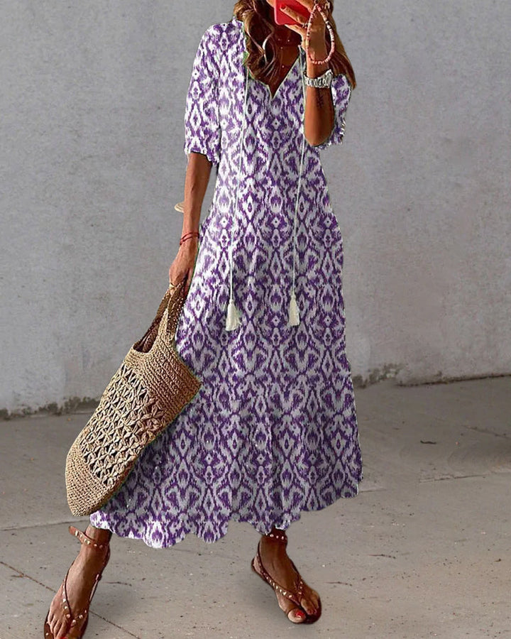 Vestido Maxi Boho para Invitada de Boda en Morado 3