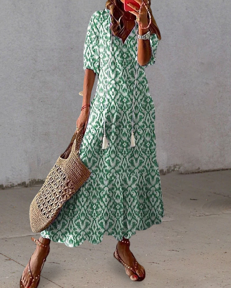 Vestido Maxi Boho para Invitada de Boda en Verde 2