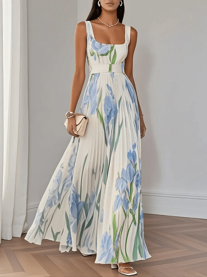 Vestido Maxi Chifón para Invitada de Boda Verano en Azul claro