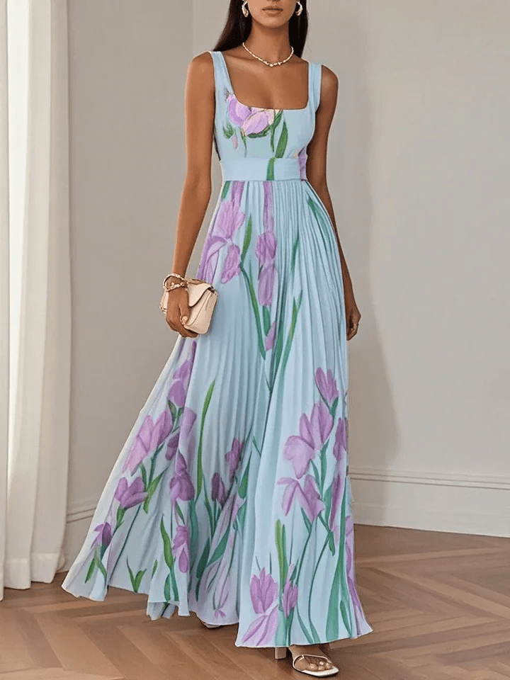 Vestido Maxi Chifón para Invitada de Boda Verano en Azul