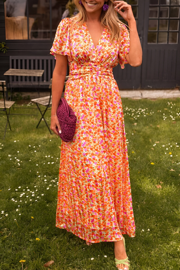 Vestido Maxi de Verano para Mujer en Naranja 1