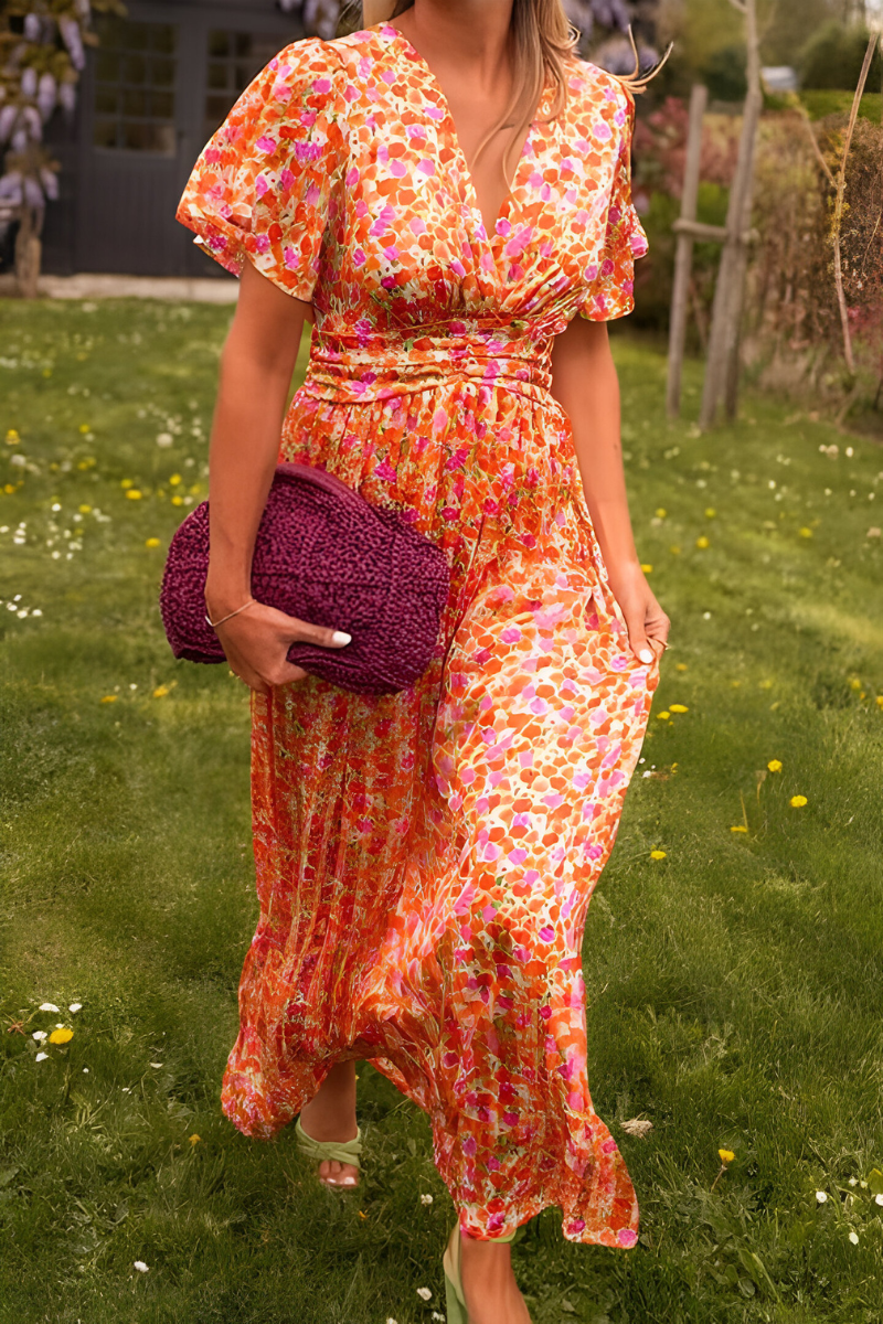 Vestido Maxi de Verano para Mujer en Naranja 2