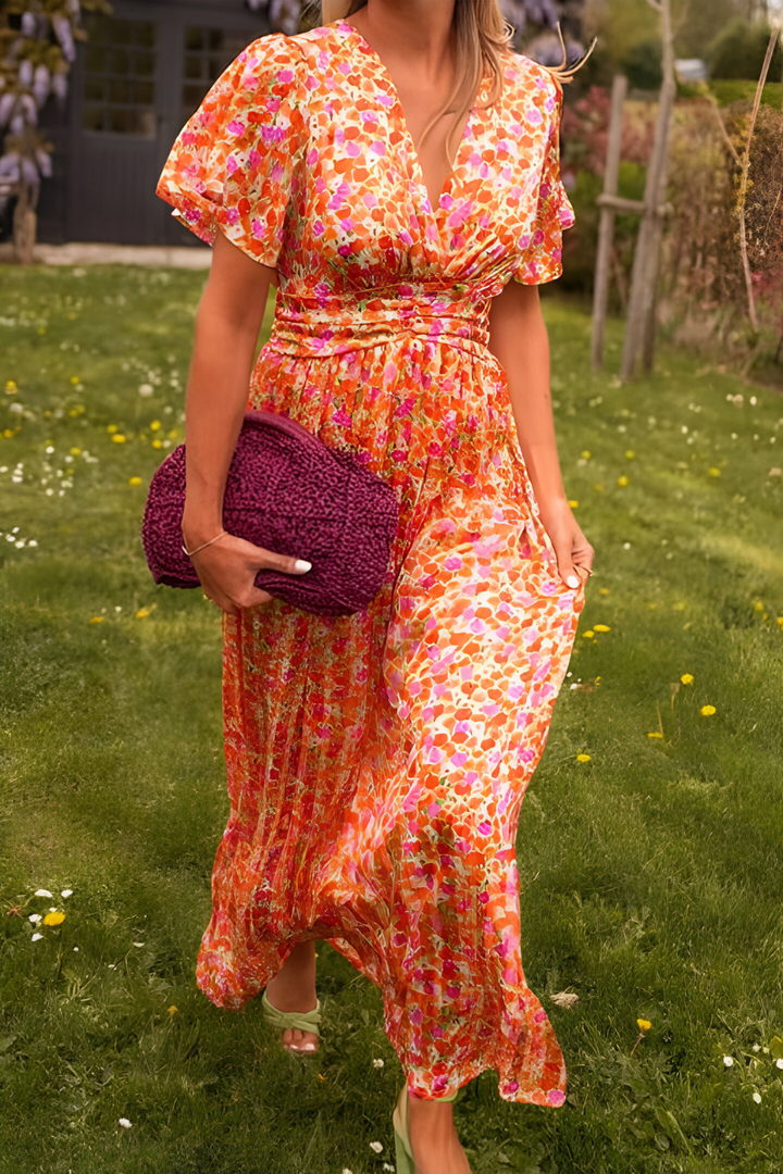 Vestido Maxi de Verano para Mujer en Naranja 2