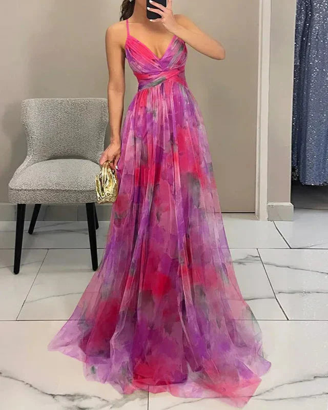 Vestido Maxi Floral de Invitada para Bodas de Verano en Rosa