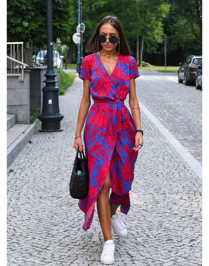 Vestido midi boho para invitada de boda en Rojo 1