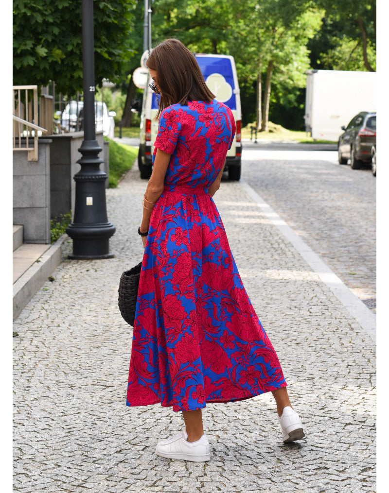 Vestido midi boho para invitada de boda en Rojo 4