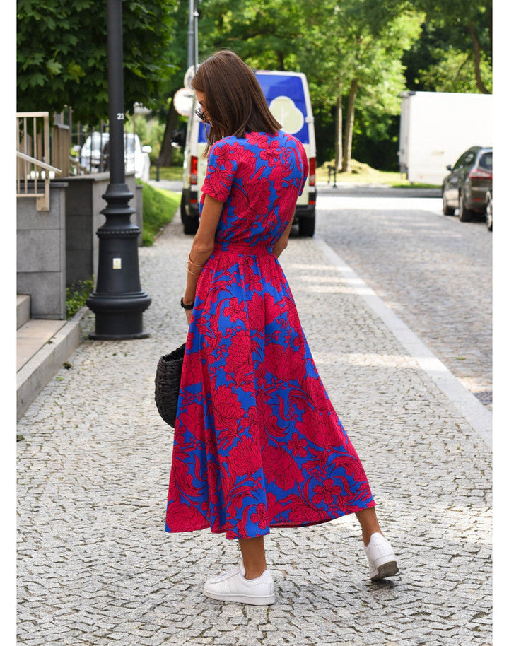 Vestido midi boho para invitada de boda en Rojo 4