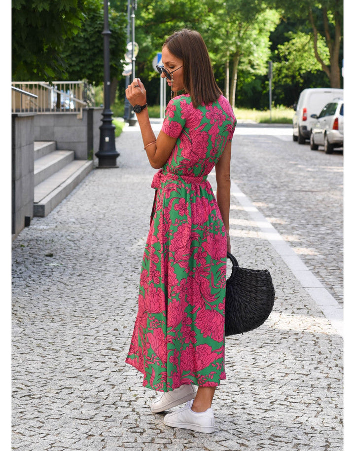 Vestido midi boho para invitada de boda en Rojo 5