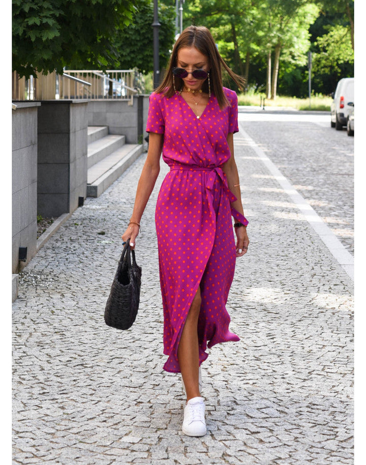 Vestido midi boho para invitada de boda en Rojo 6