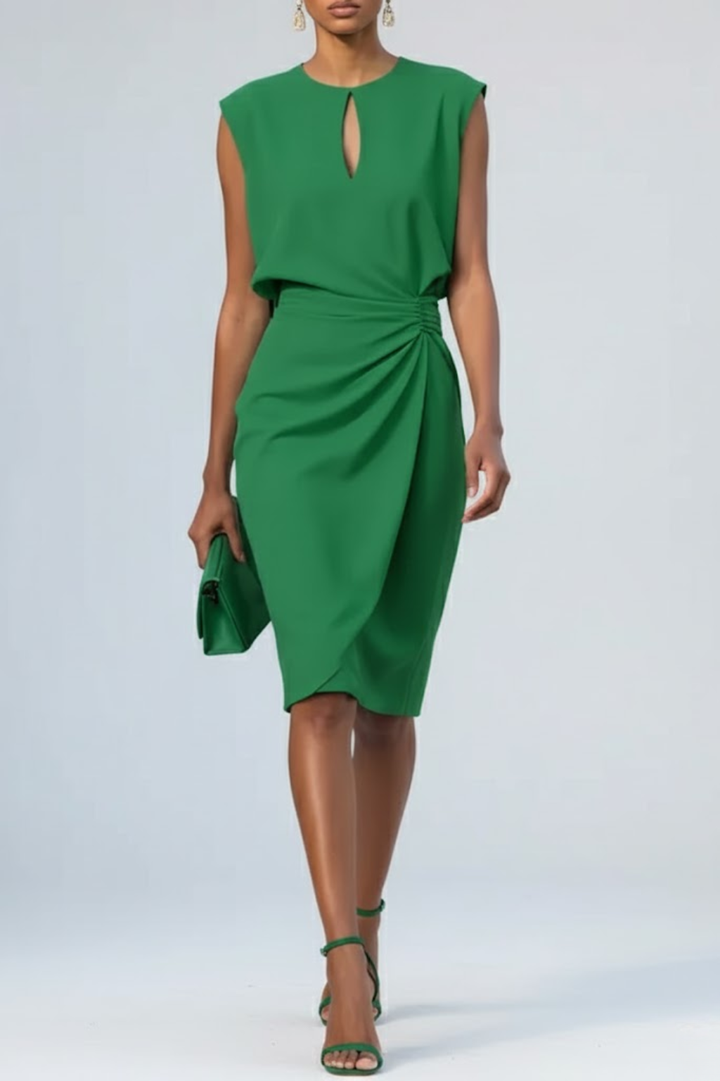 Vestido midi de verano con estilo elegante en Verde