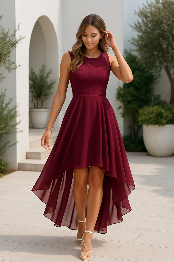 Vestido midi elegante de mujer para invitada de boda en Negro 2