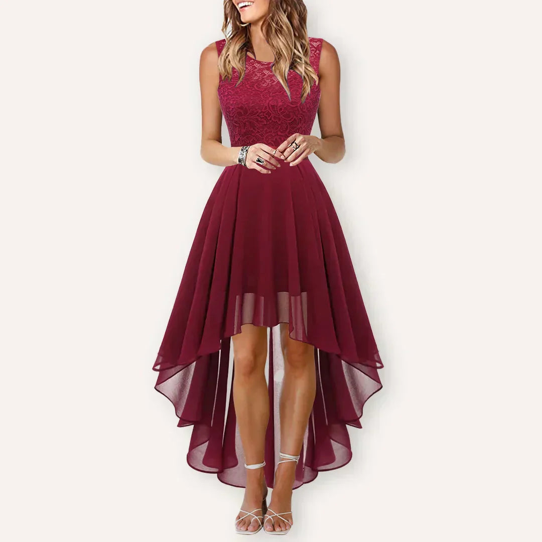 Vestido midi elegante de mujer para invitada de boda en Negro 3