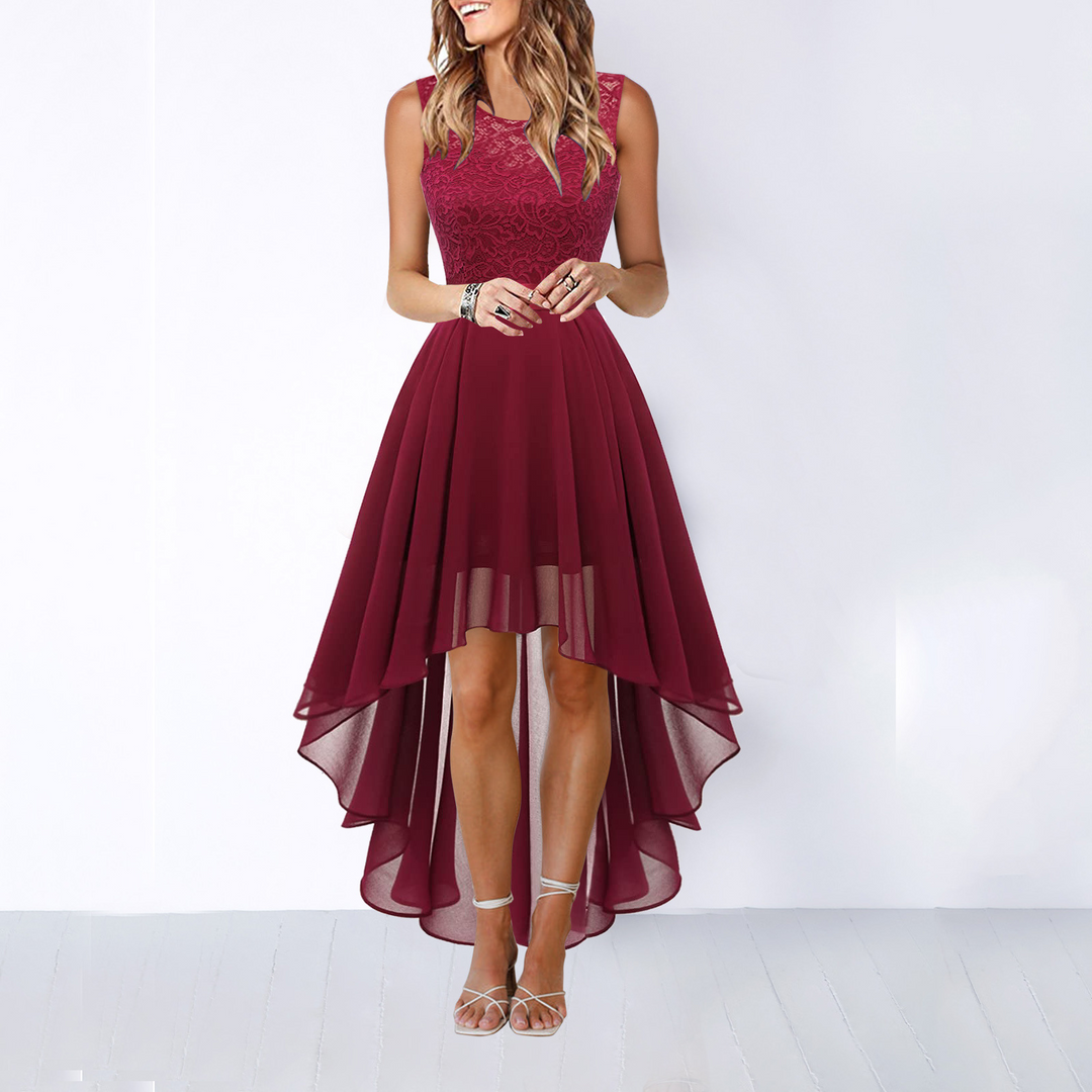 Vestido midi elegante de mujer para invitada de boda en Negro 4