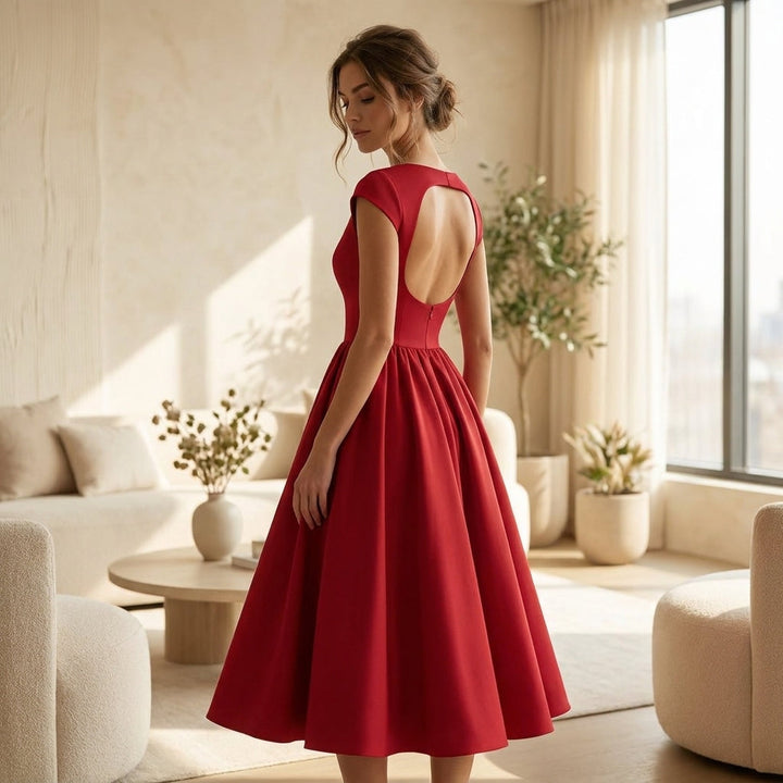Vestido Midi Estructurado para Invitada de Boda (8)
