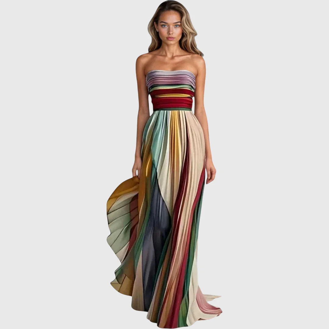 Vestido Mujer Maxi de Verano Elegante sin Tirantes en Prämie