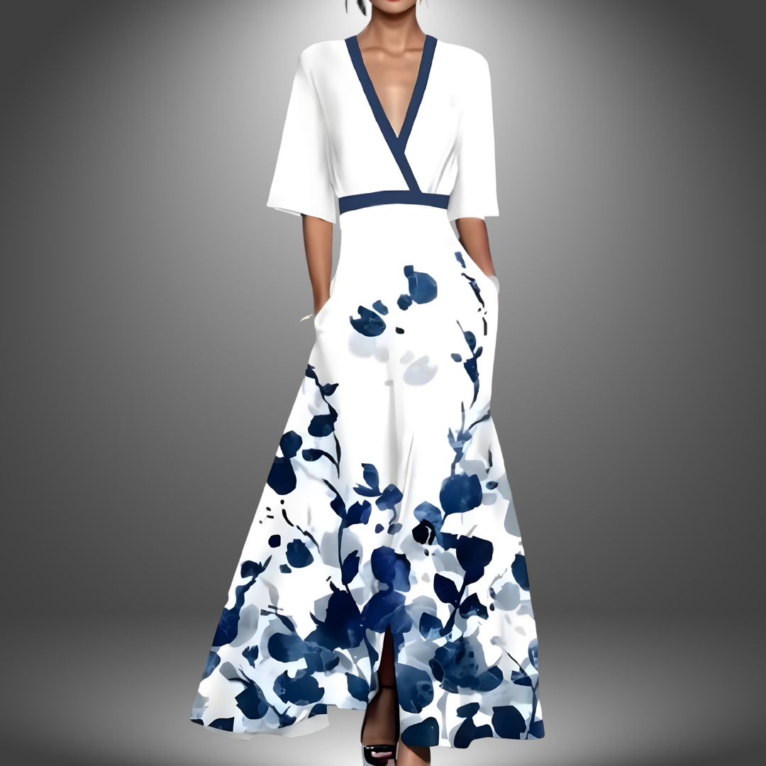 Women’s Floral Mid Length Sleeve en Azul