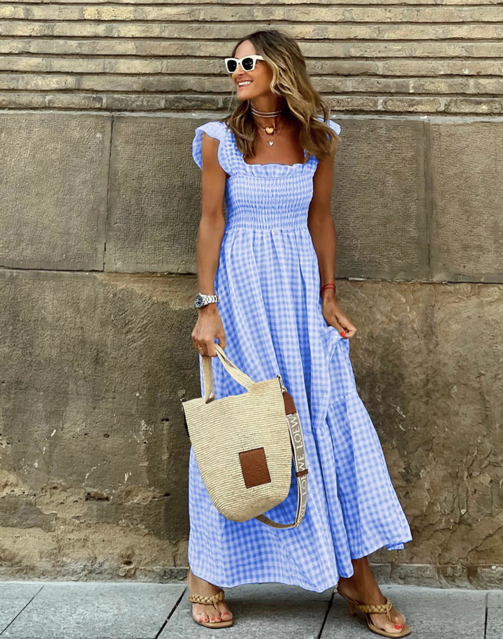 Women’s Smocked Casual Events Maxi en Azul